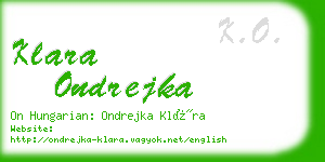 klara ondrejka business card